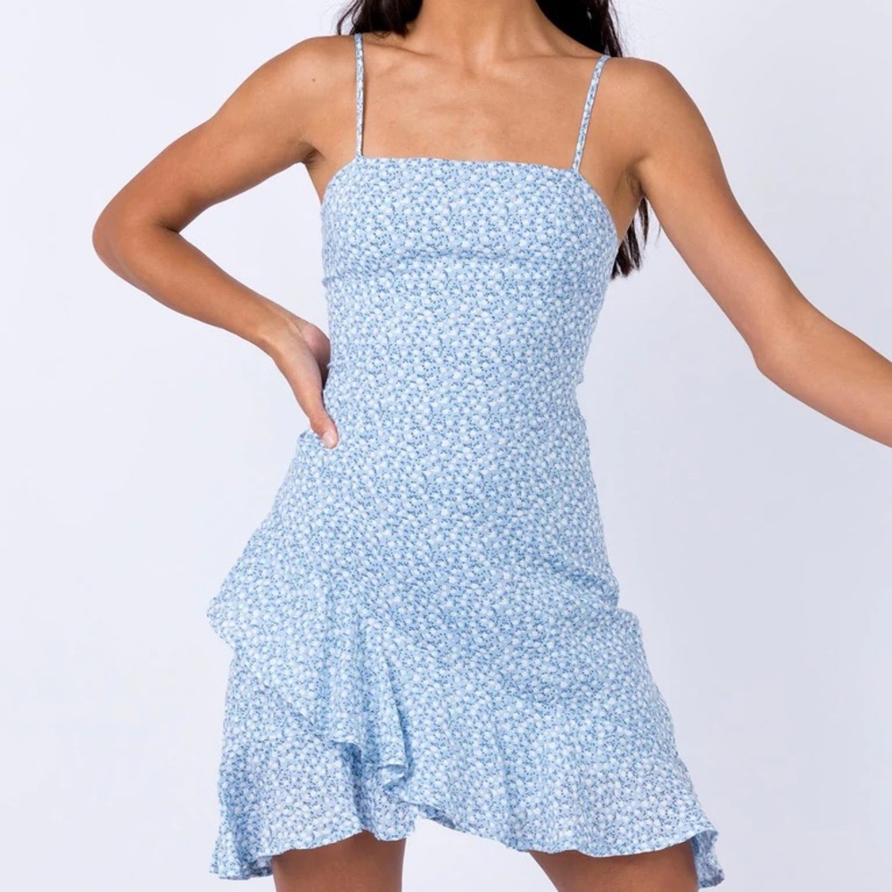 Princess Polly Grasby Mini Dress Blue, Size 6